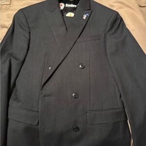 Men's Black Double-Breasted Blazer